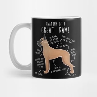 Cropped Fawn Great Dane Dog Anatomy Mug